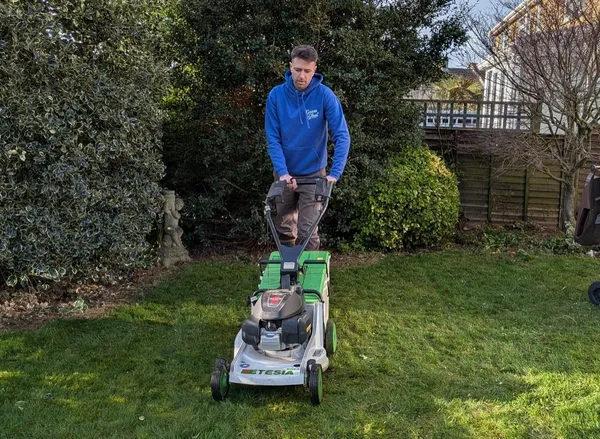 Perfectly mowed lawn with clean edges