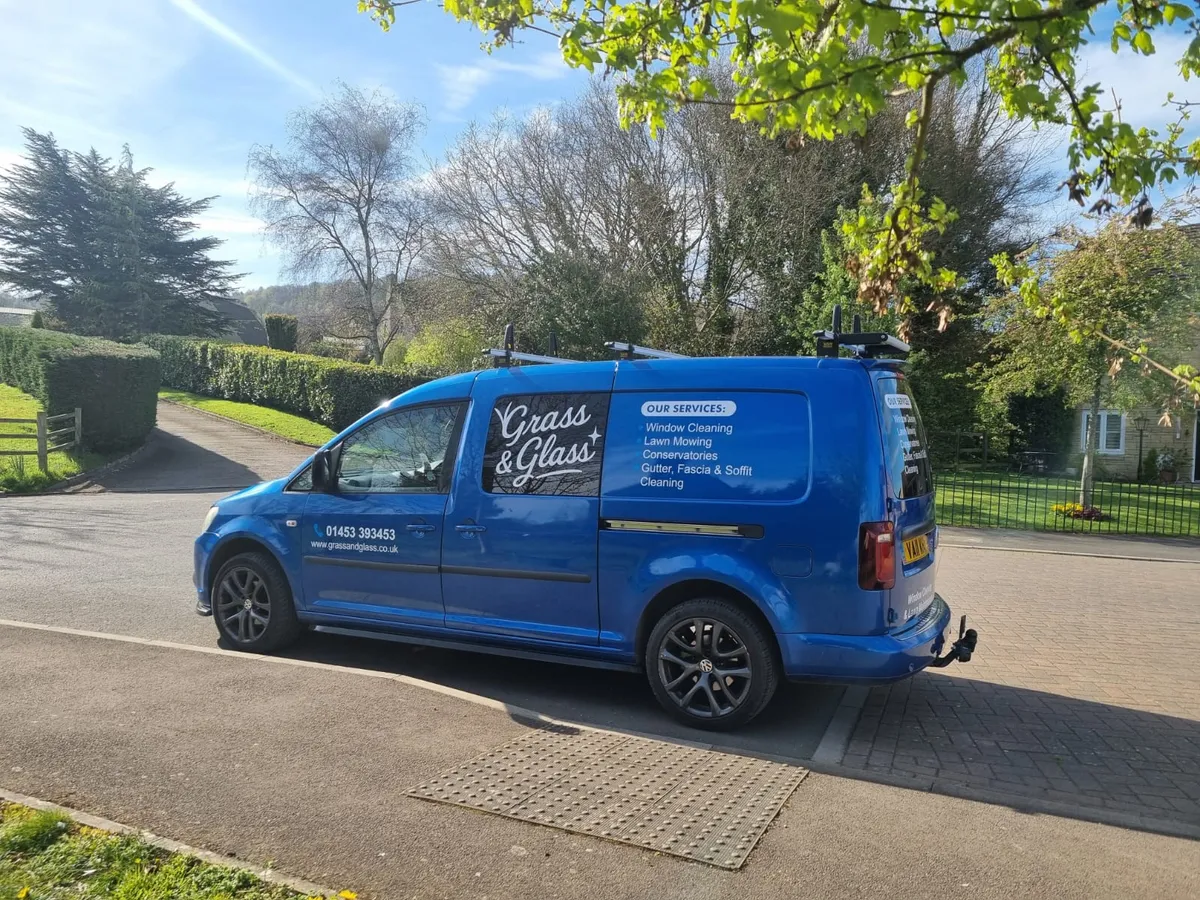 Grass & Glass van — window cleaning and garden care across Stonehouse and the Stroud Valley