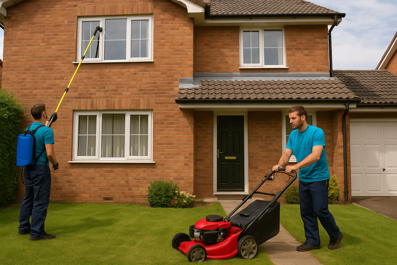 Professional window cleaning and lawn mowing service